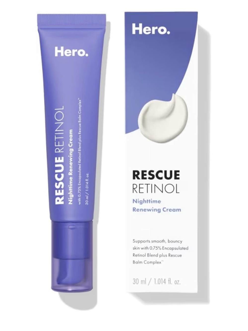 Hero. Rescue Retinol Nighttime Renewing Cream